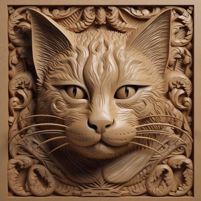 Nature and animals (Highlander cat 4, NATURE_2984) 3D models for cnc